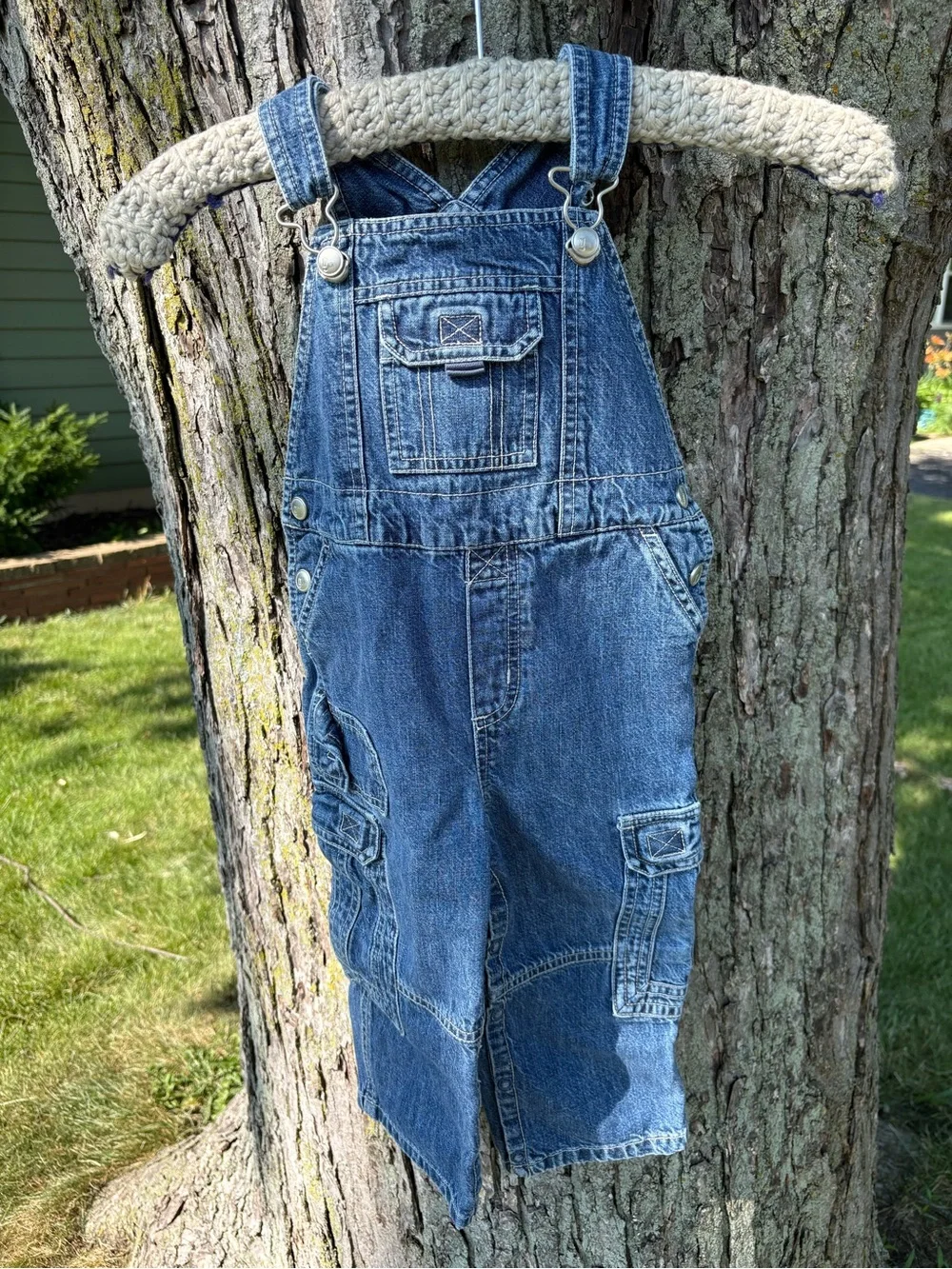 Vintage Y2K Gymboree denim cargo overalls in size 24 months